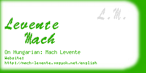 levente mach business card